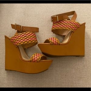 Jessica Simpson fun and funky high heeled wedges